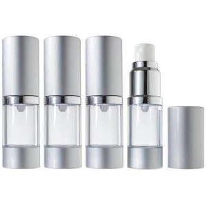 10ml lahvička bezvzduchové pumpy stříbrná