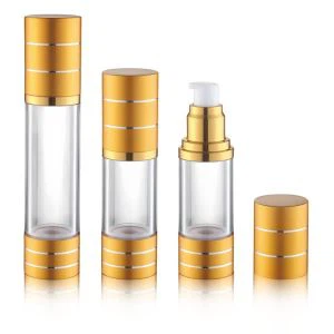 Růžová a zlatá lahvička s airless pumpou 15ml 30ml 50ml